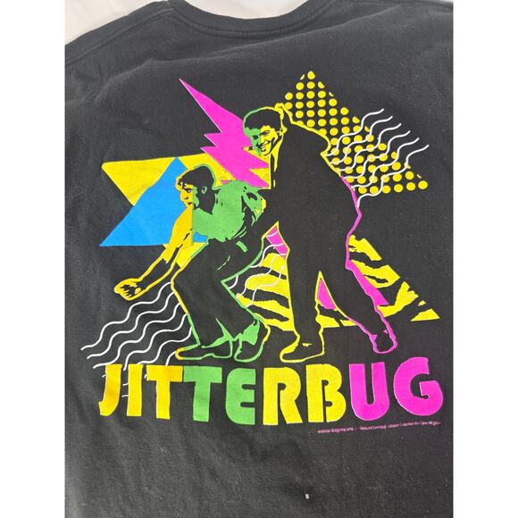 Vintage WHAM! T-Shirt Black Rainbow Logo Neon Pop 80s Music Tee Unisex Size L - Picture 4 of 5